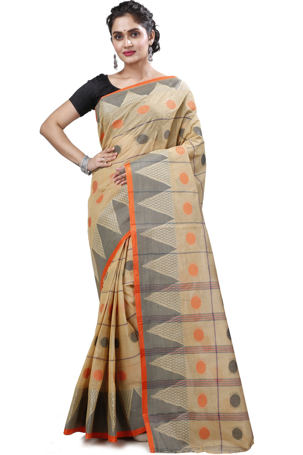 Light Brown Pure Cotton Rebeka Tant Saree (1009)